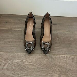 BCBGMAXAZRIA Black Embellished Women's Heels